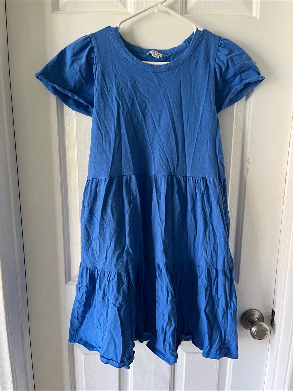 J. Crew Girls Royal Blue Tiered Short-Sleeve Dress